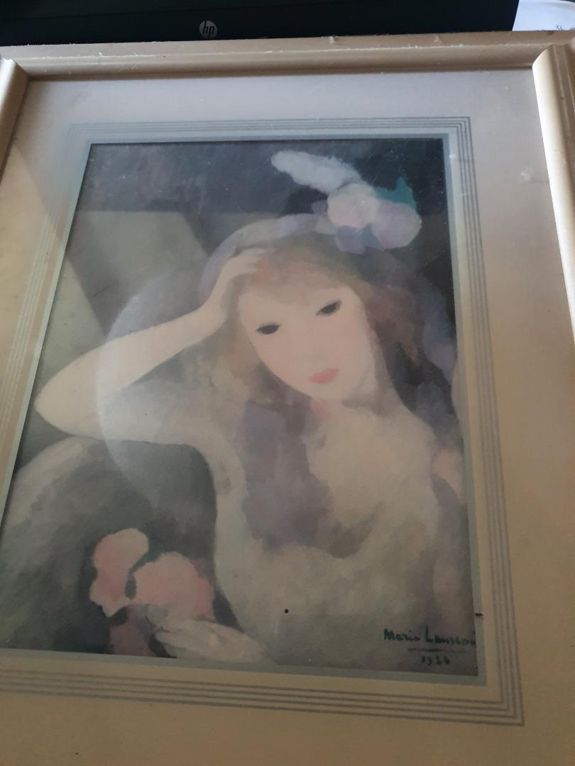 &#34;Valentine&#34;-1924  par Marie Laurencin  dim.34,5 x40 cm - prix : 75 €uros