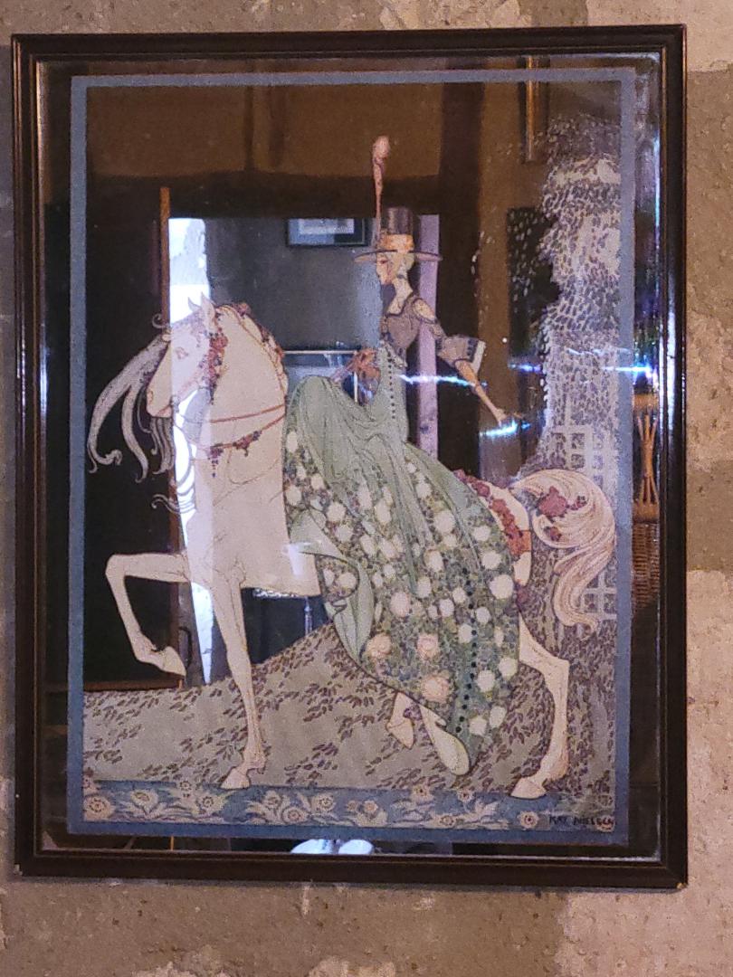 Miroir époque vintage ( siganture : Kat Nielsen) - dim. 55.5 cm x 69.5 cm - Prix : 100 €uros
